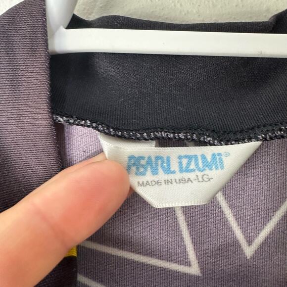 Pearl Izumi Cycling Shirt Size Large Athletic Zip Up Star Burst Graphic GUC - Picture 3 of 6